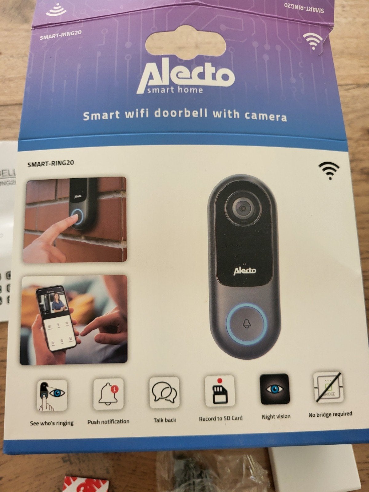 Alecto wifi deurbel Smart Ring 20, Ophalen of Verzenden, Compatibel met smartphone, Nieuw, Draadloos