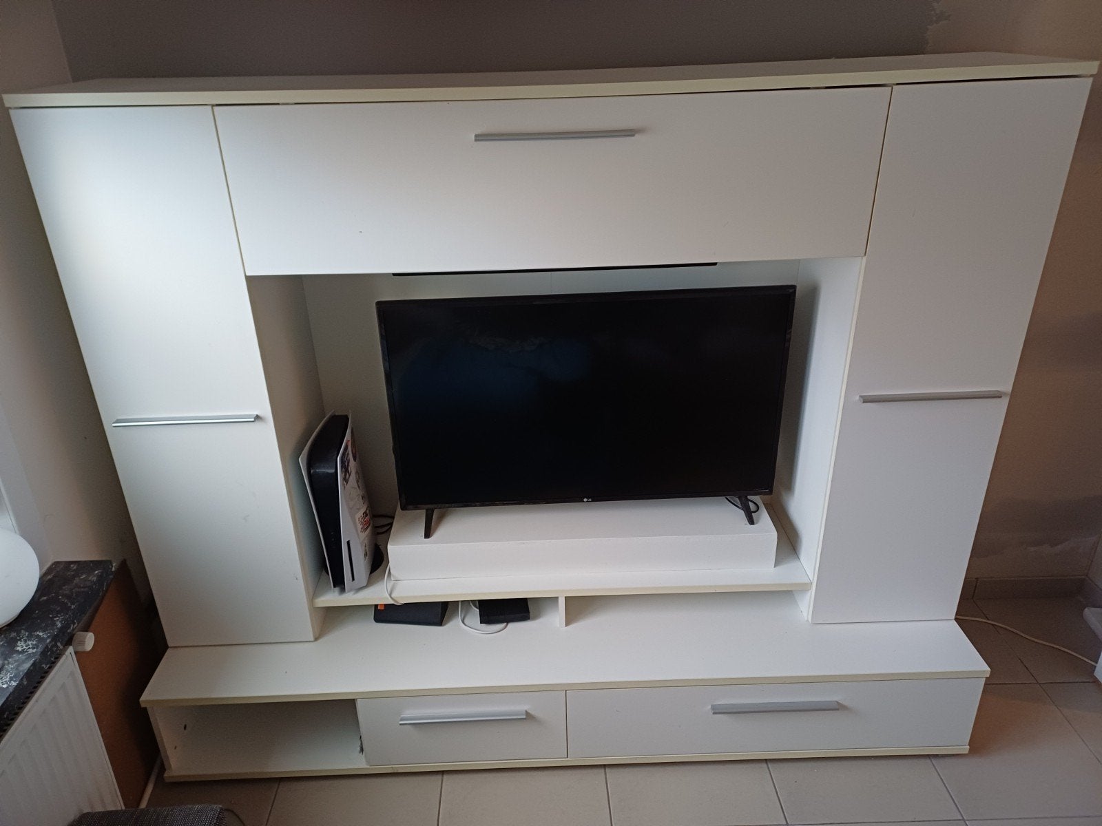 tv wandmeubel opbergmeubel, Ophalen, Gebruikt, Met lade(s), 150 tot 200 cm