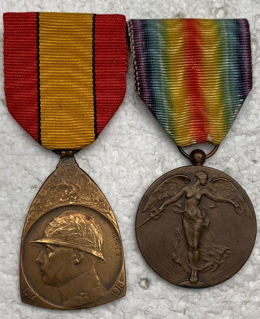 Medailles, LOT 1914-18, Victory en Herinneringsmedaille WOI, Verzamelen, Ophalen of Verzenden, Landmacht, Lintje, Medaille of Wings
