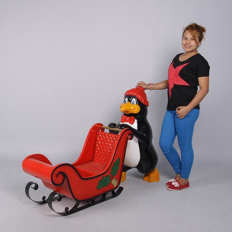Penguin with Sleigh – Arreslee lengte 148 cm