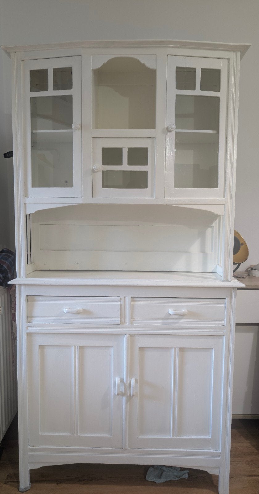 Buffet vintage blanc en deux pièces, Maison & Meubles, Enlèvement