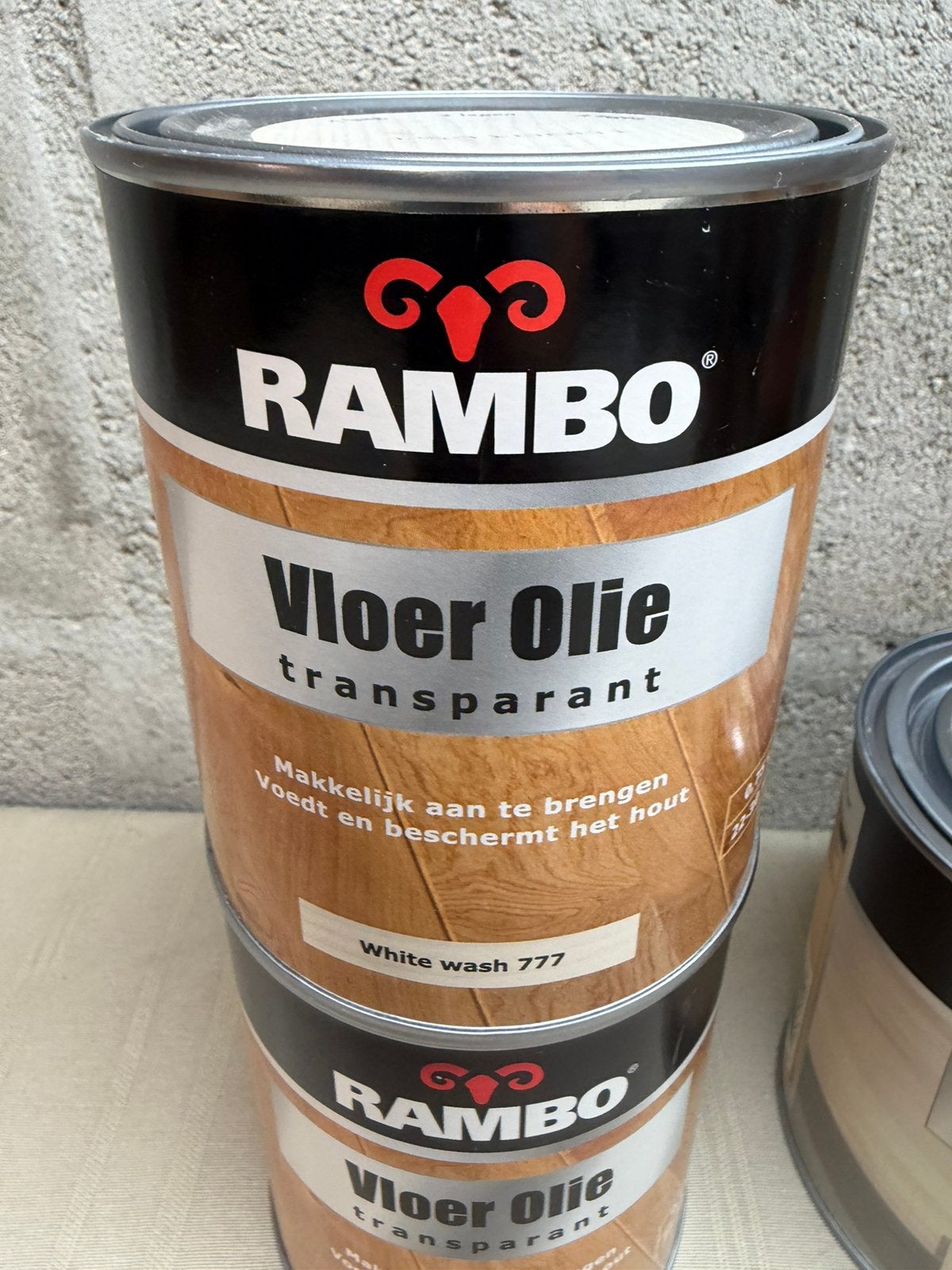 Rambo transparante vloerolie white wash 0,75liter, Doe-het-zelf en Bouw, Ophalen of Verzenden, Nieuw, Hout