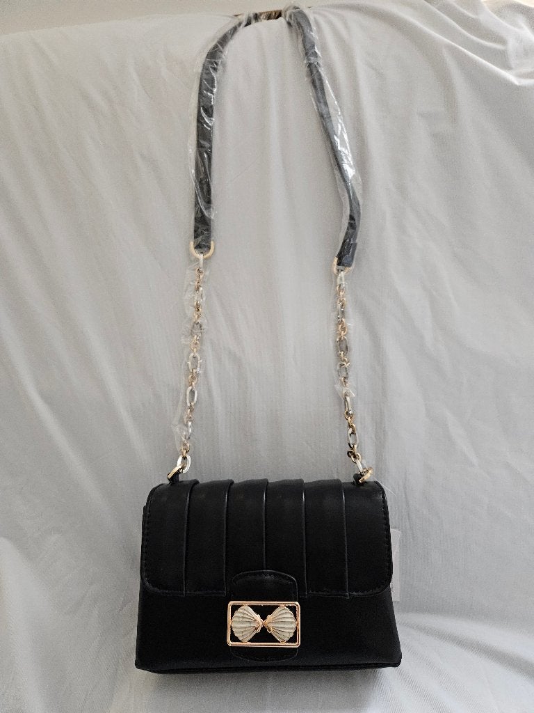 Sac à bandoulière noir topshop fermoir coquillage, Bijoux, Sacs & Beauté, Enlèvement ou Envoi, Neuf, Noir, Sac à bandoulière