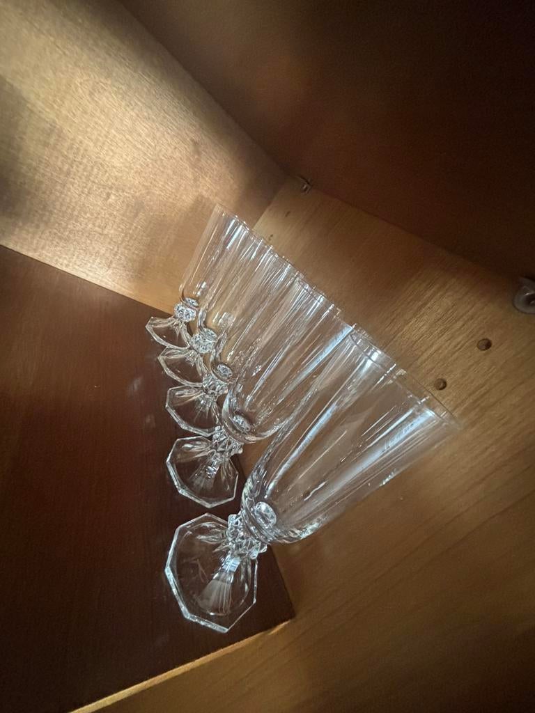 Val Saint Lambert - Yale Kristallen  champagne glazen, Antiek en Kunst, Ophalen