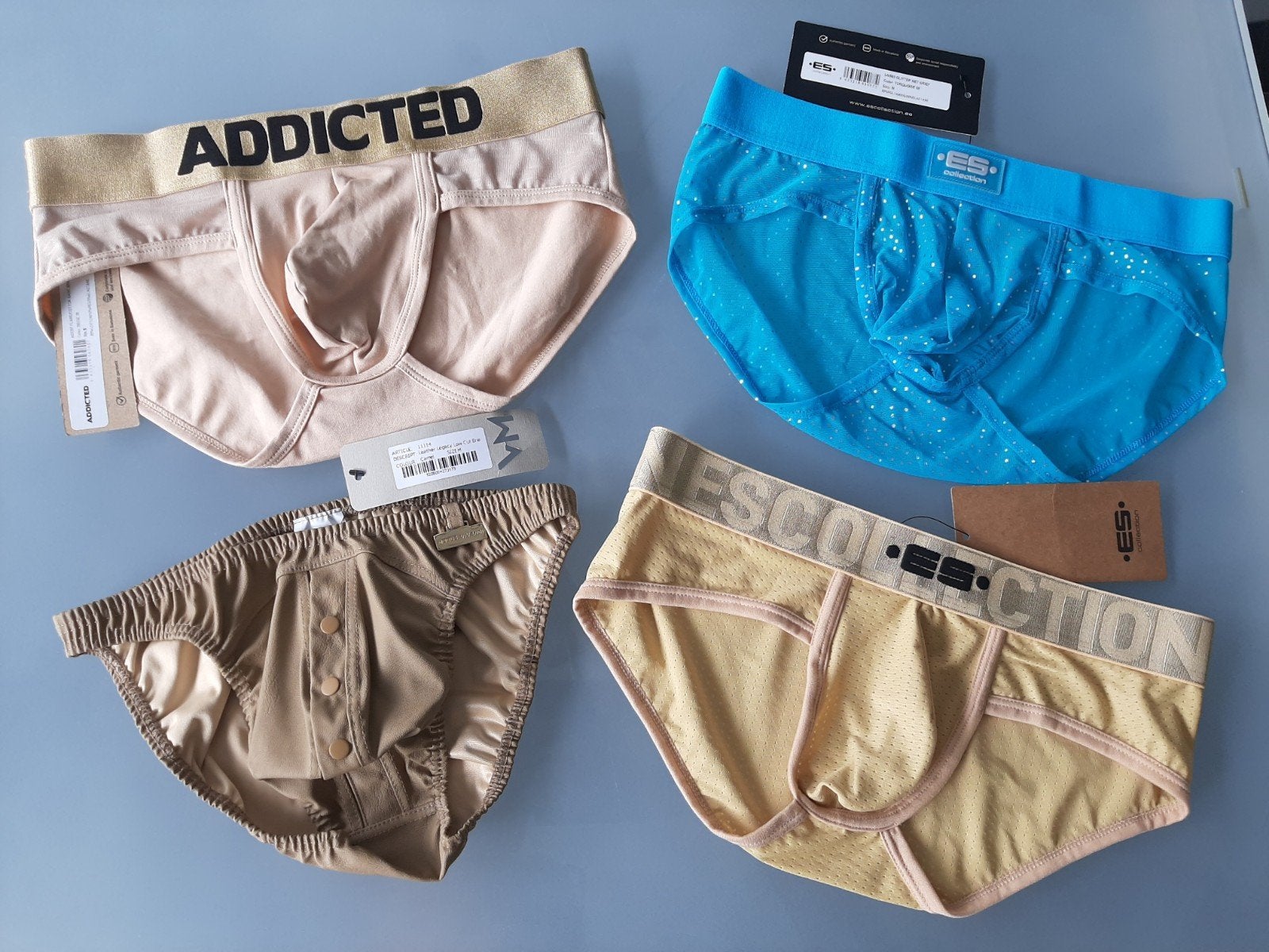 Lot van 4 sexy  mannen slips, Vêtements | Hommes, Sous-vêtements, Enlèvement ou Envoi, Beige, ES Collection, Slip