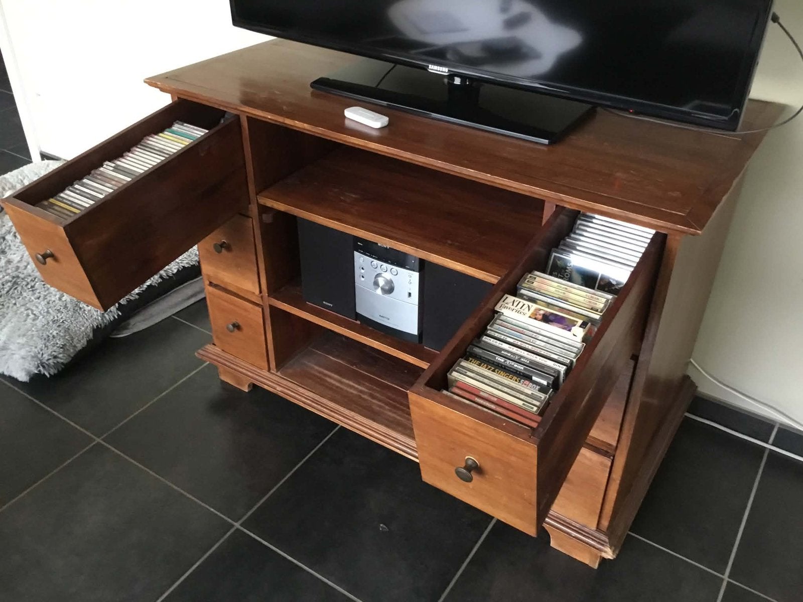 Tv kast, Teck, 100 à 150 cm, Enlèvement, Utilisé