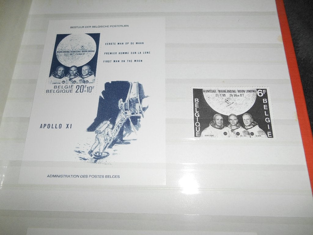 Feuillet + timbre Belge " Apollo XI", Timbres & Monnaies, Timbres | Europe | Belgique, Enlèvement ou Envoi