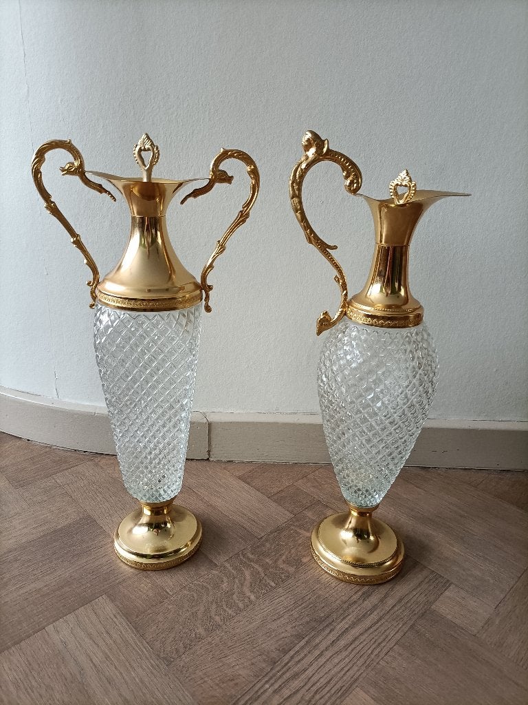 Vergulde kristallen karaffen, Antiek en Kunst, Ophalen