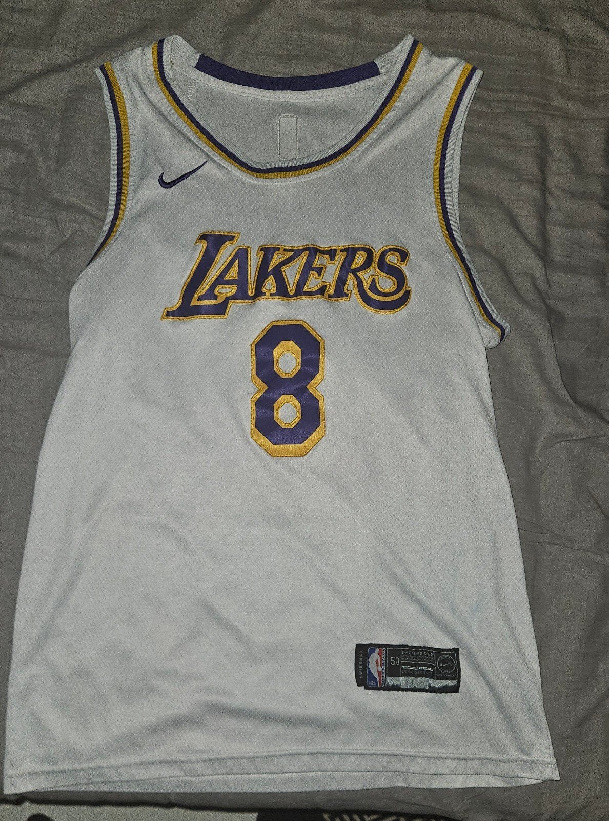 Kobe Bryant #8 LA Lakers White Nike Swingman Jersey –Size 50, Ophalen of Verzenden, Zo goed als nieuw, Kleding