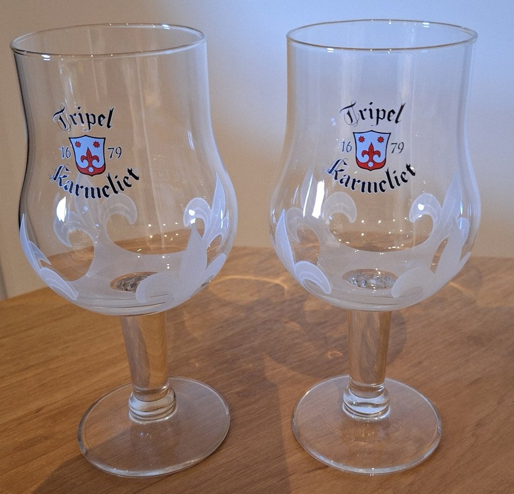 Set van 2 Tripel Karmeliet bierglazen, Enlèvement ou Envoi, Comme neuf, Verre ou Verres, Autres marques