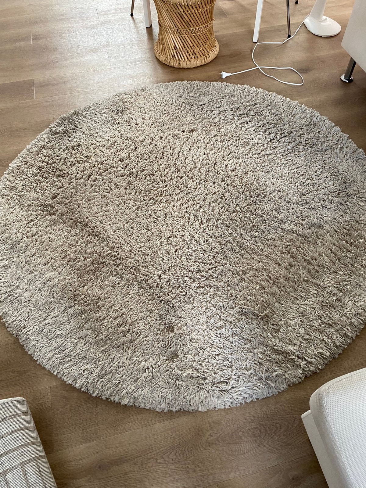 Tapijt rond taupe, 150 à 200 cm, Rond, 150 à 200 cm, Enlèvement