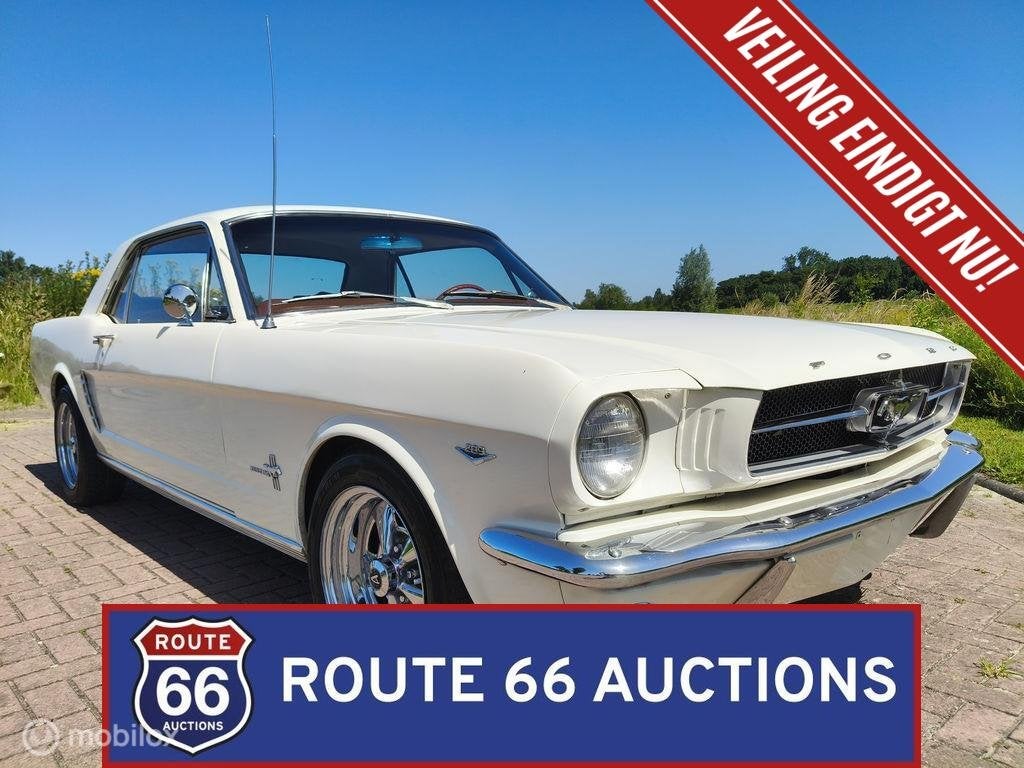 Ford Mustang | 1965 | Route 66 Auctions, Auto's, Zwart, Bedrijf, Handgeschakeld, Overige carrosserie