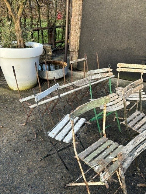 terras stoelen, Tuin en Terras, Ophalen, Gebruikt, Inklapbaar