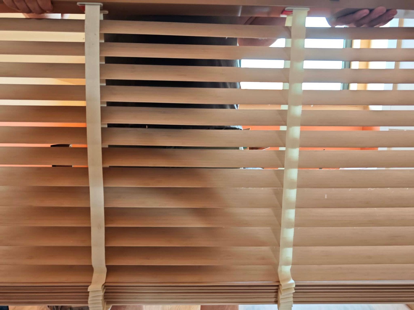 Houten Jaloezie Bamboe (1), Ophalen, Jaloezie, Beige, Nieuw