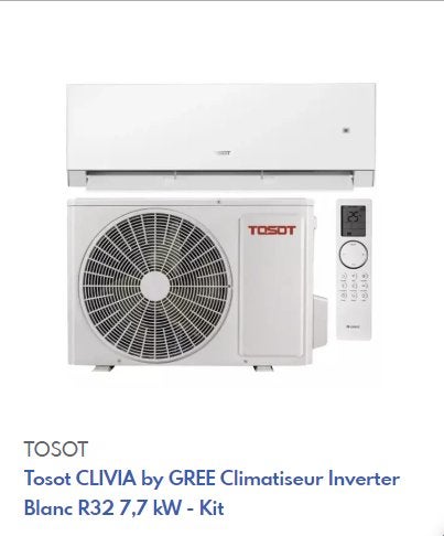 PROMO clim  réversibles TOSOT  2.5kW - 5.0kW - 7.7kW - 8.0kW, Electroménager, Climatiseurs, Neuf, 60 à 100 m³, Enlèvement, Climatisation murale