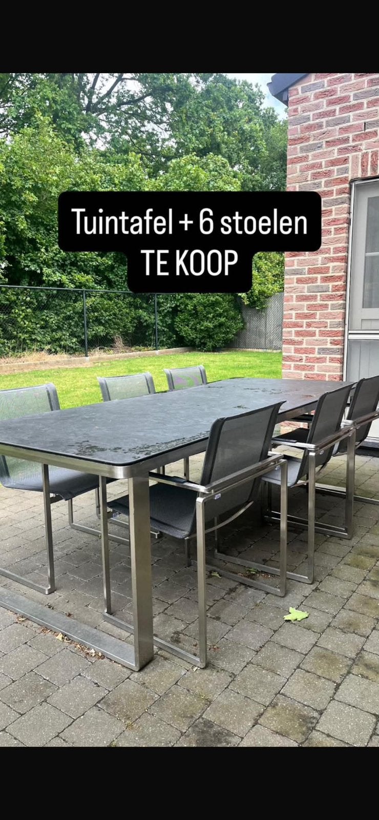 NIEUW: Kwalitatieve tuintafel + 6 stoelen, Tuin en Terras, Tuintafels, Ophalen, Nieuw, Rechthoekig