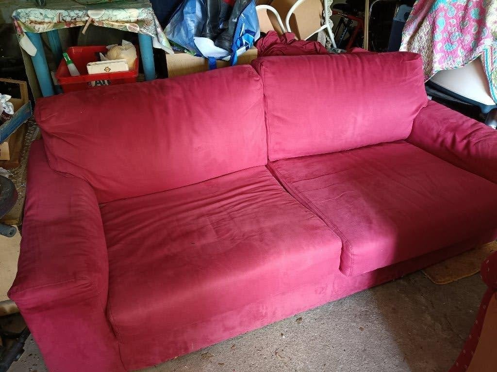 Canapé en tissu rouge, Maison & Meubles, Enlèvement, Utilisé, Tissus