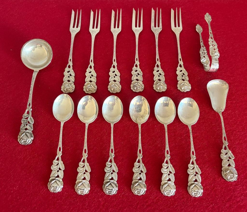 Service en Argent Massif 15 Pièces 1960, Enlèvement ou Envoi, Argent