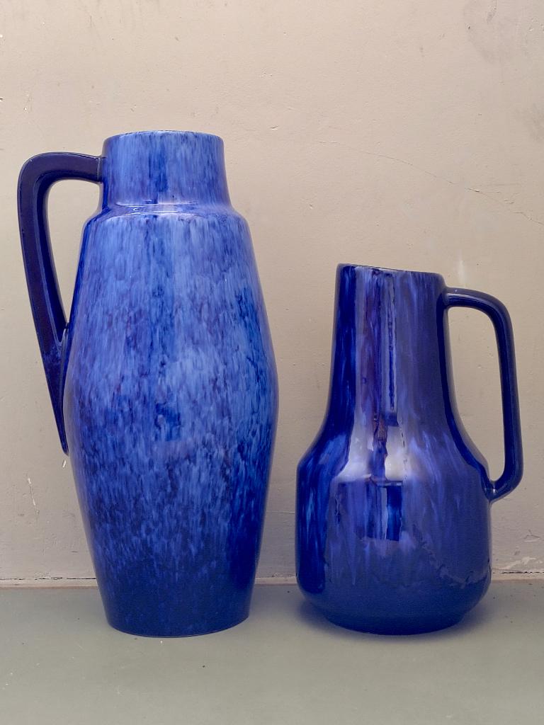 Vloervaas, Scheurich, blauw Modell 270 53, Antiquités & Art, Antiquités | Vases, Enlèvement