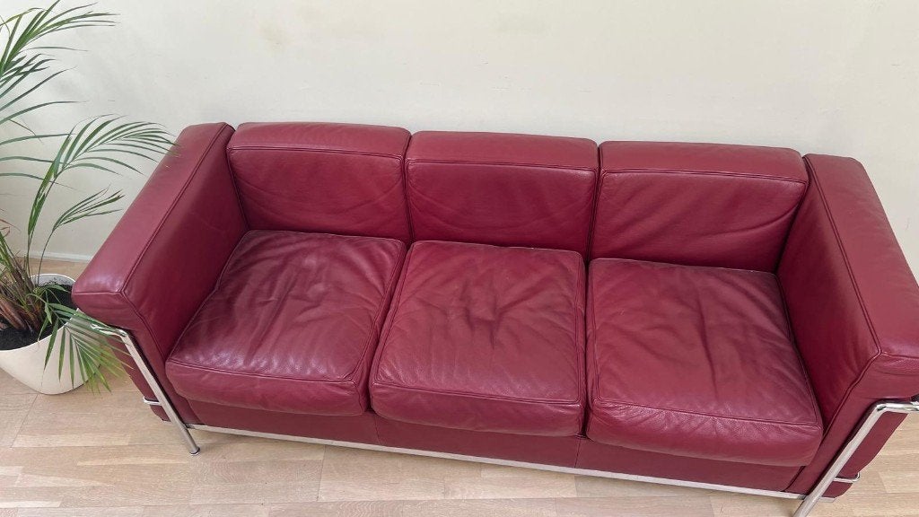 Cassina LC2 3-zit Le Corbusier, Huis en Inrichting, Ophalen, Minder dan 75 cm, 150 tot 200 cm, Driepersoons