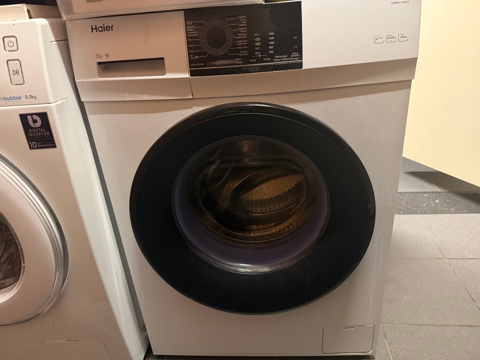 Haier wasmachine 6kg A+++, Elektronische apparatuur, Ophalen, 1200 tot 1600 toeren, 4 tot 6 kg, Energieklasse A of zuiniger