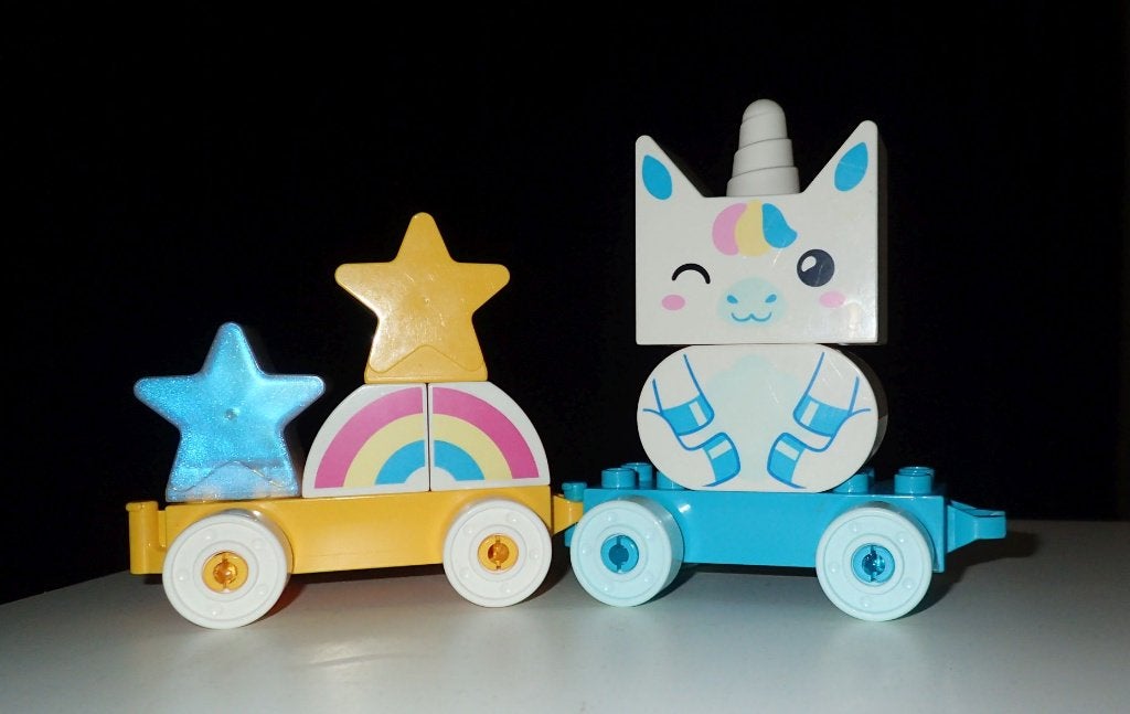 Duplo treintje met eenhoorn en regenboog, Enlèvement ou Envoi, Ensemble complet, Comme neuf, Duplo