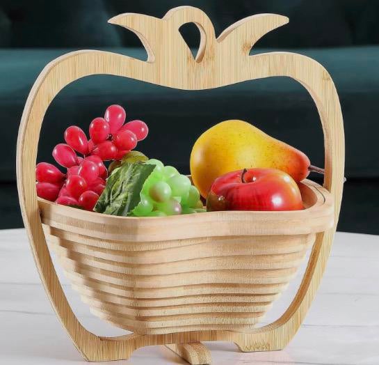 Wenko fruitmand van bamboe, Huis en Inrichting, Woonaccessoires | Schalen en Manden, Ophalen, Gebruikt, Mand