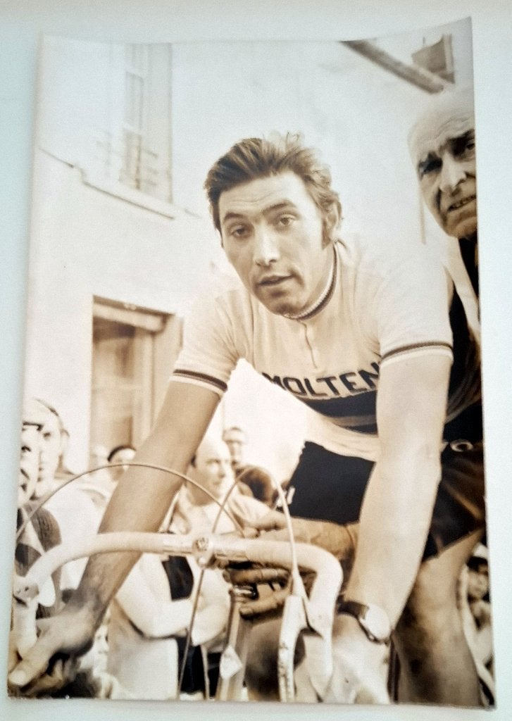 Zwart wit foto van Eddy Merckx uit 1972, 1960 tot 1980, Gebruikt, Verzenden, Foto