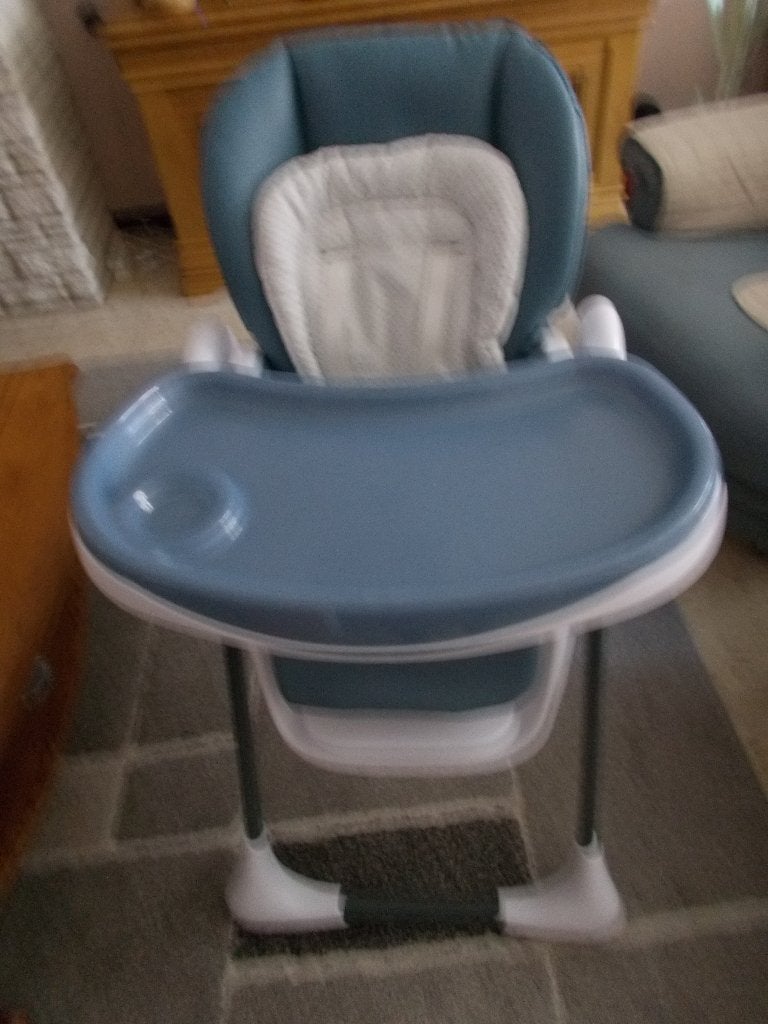 Chaise haute réglable "JUDE O+" bleue., Enlèvement, Comme neuf, Chaise pliante, Plateau amovible