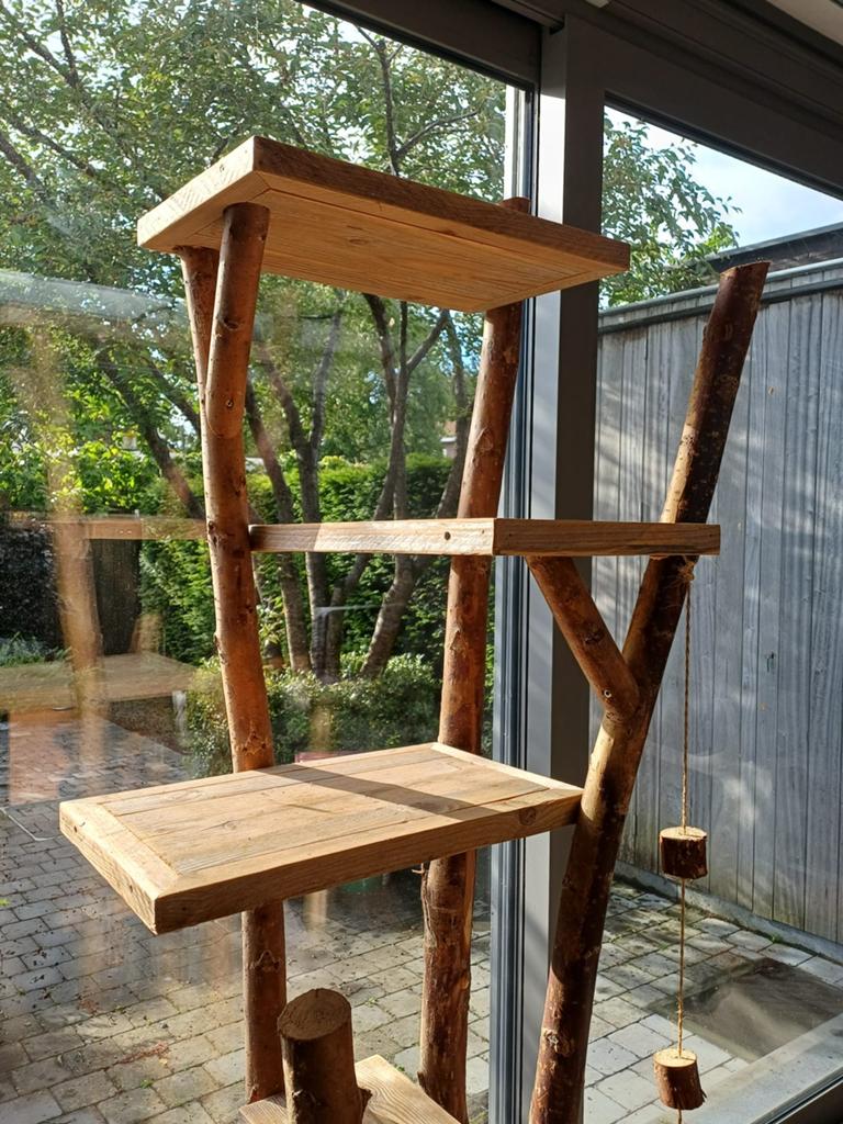 Kattenkrabpaal hout, Dieren en Toebehoren, Krabmeubelen, Ophalen, Zo goed als nieuw, Krabpaal
