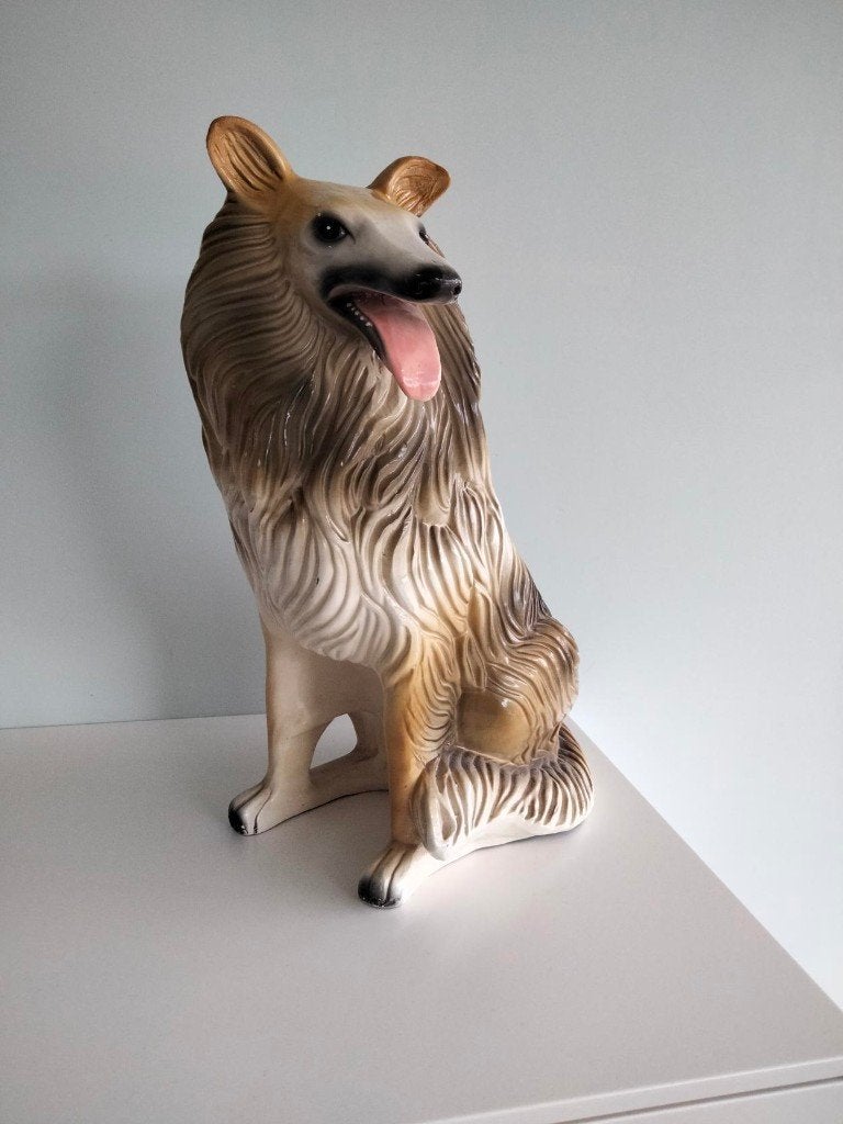 1970s vintage beeld keramiek Collie Lassie, Verzamelen, Ophalen, Huis en Inrichting