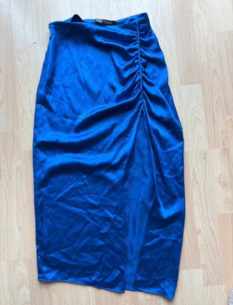 Glanzend blauwe rok  XS, Neuf, Enlèvement ou Envoi, Zara, Taille 34 (XS) ou plus petite