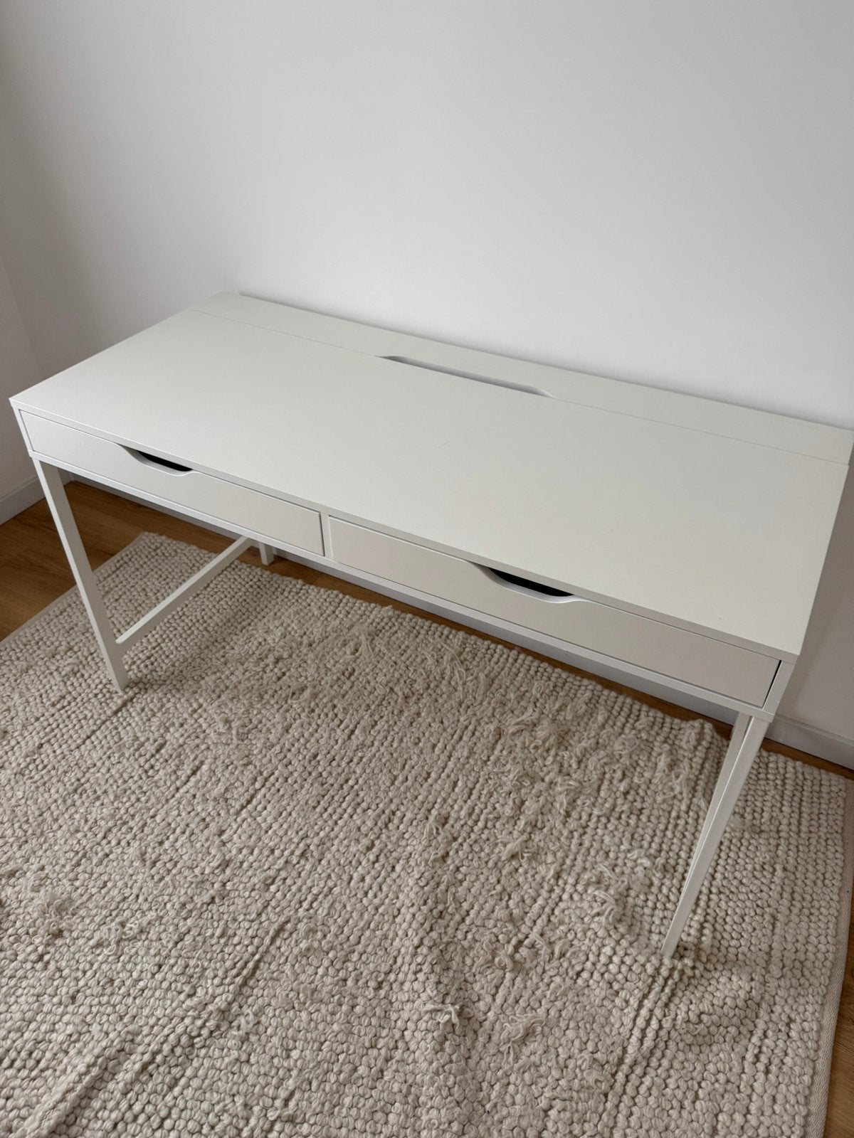 Bureau blanc ikea 132x58, Maison & Meubles, Enlèvement, Comme neuf