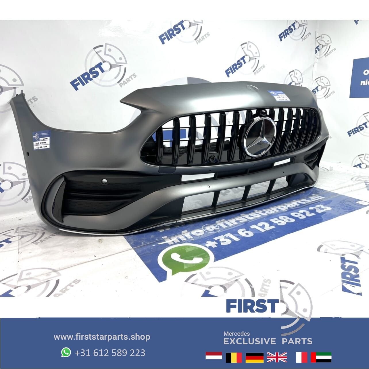 W206 C206 S206 AMG VOORBUMPER + GT GRIL COMPLEET 2021-2024 M, Gebruikt, -, Voor, Ophalen of Verzenden