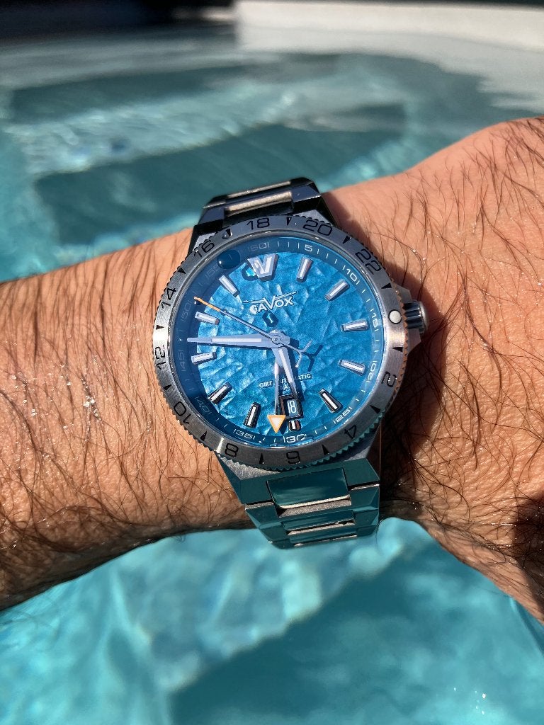 Montre automatique belge Gavox GMT longitude full set 200 m, Montre-bracelet, Enlèvement, Acier, Acier