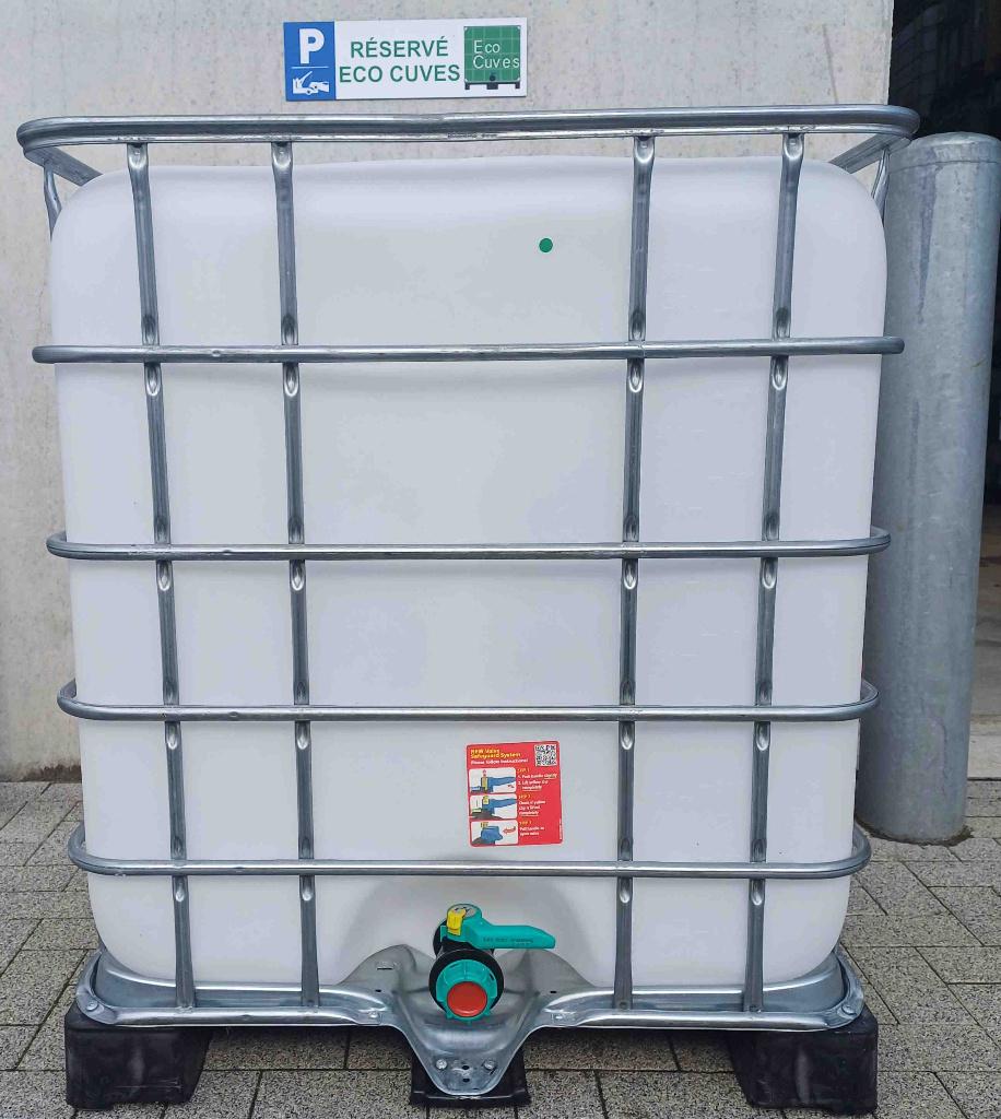 Cuve IBC 1000 litres naturel comme neuve, Ophalen, Kunststof, Met kraantje, 150 liter of meer