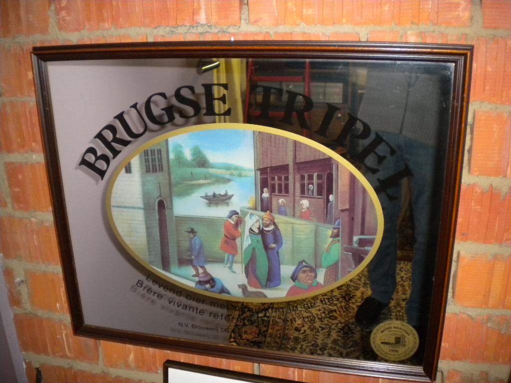 Spiegel Brugse tripel, Verzamelen, Ophalen, Zo goed als nieuw, Reclamebord
