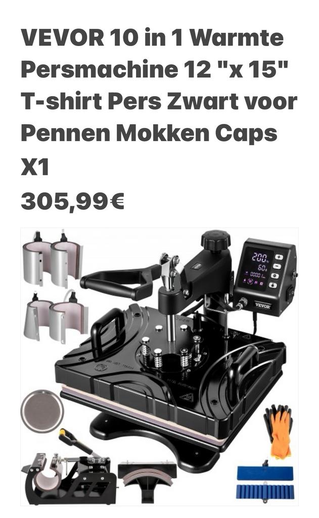 Vervor hitte persmachine 10 in 1, Ophalen, Zo goed als nieuw