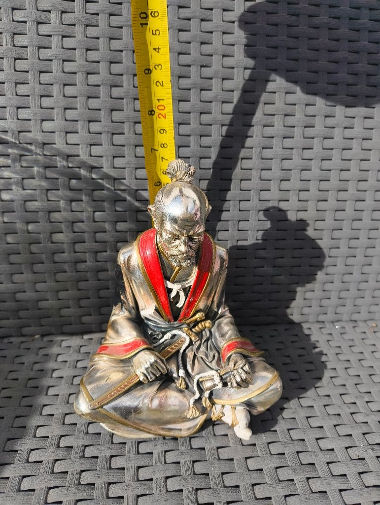 Vintage verzilverd Samurai Beeld 1984 – Arnaldo Giannelli, Antiek en Kunst, Ophalen, Azië, Metaal, Beeld