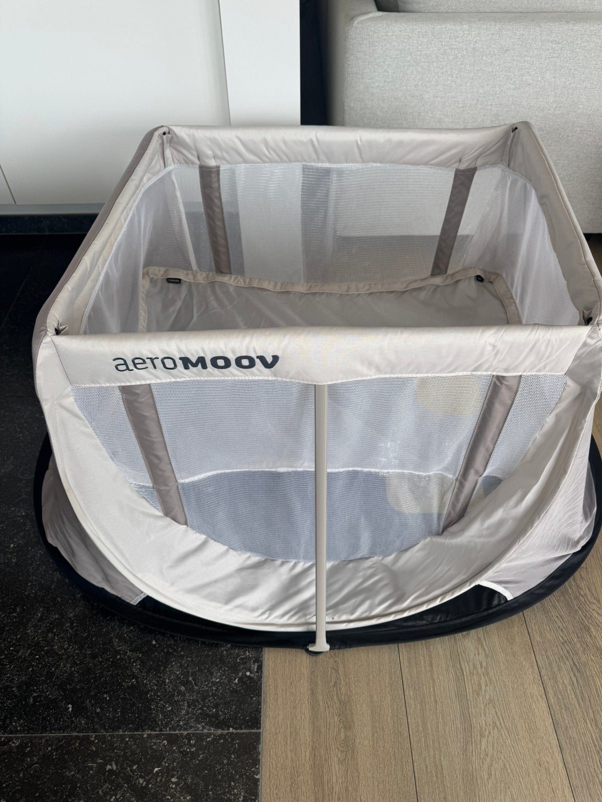 Aeromoov reisbed white sand + hoeslaken, Ophalen of Verzenden, Zo goed als nieuw