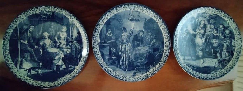 3 decoratieve sierborden Delfts Blauw, Antiek en Kunst, Ophalen of Verzenden