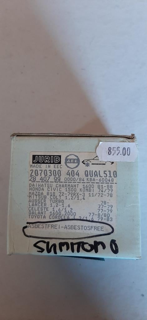 Remblokken Jurid  Japanse auto's, Auto-onderdelen, Ophalen of Verzenden, Nieuw, Mitsubishi