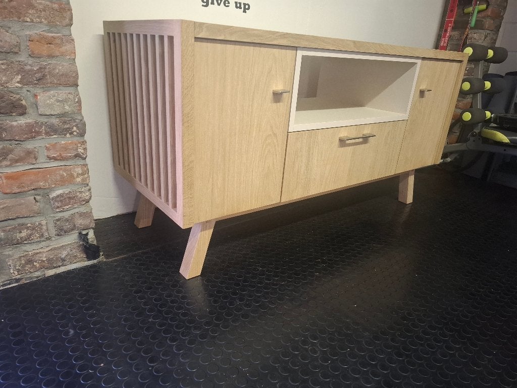 TV meubel, Ophalen, 100 tot 150 cm, Nieuw, Minder dan 100 cm