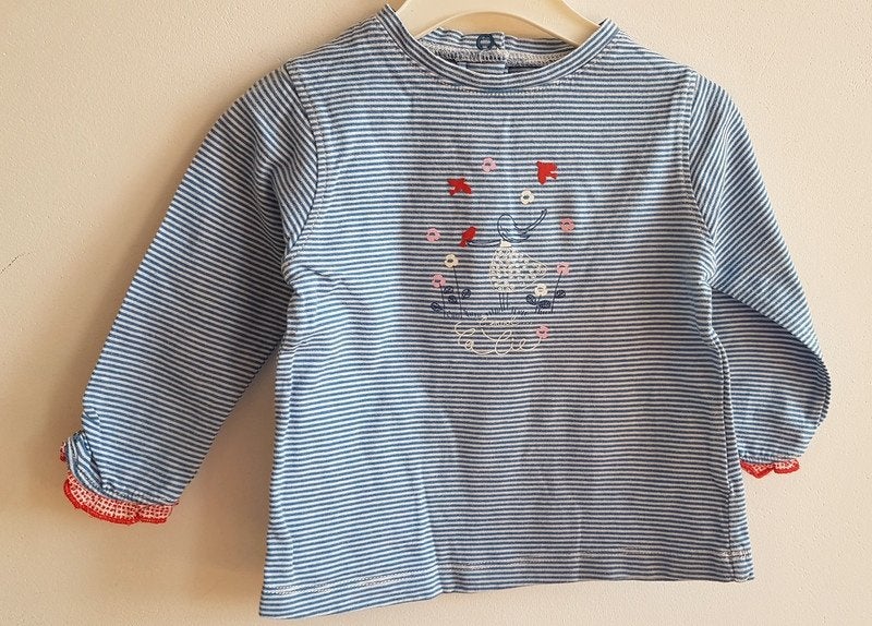 LA COMPAGNIE DES PETITS Blouse lignée, fille, fleurs 12 mois, Enlèvement ou Envoi, Utilisé, Fille, La compagnie des petits