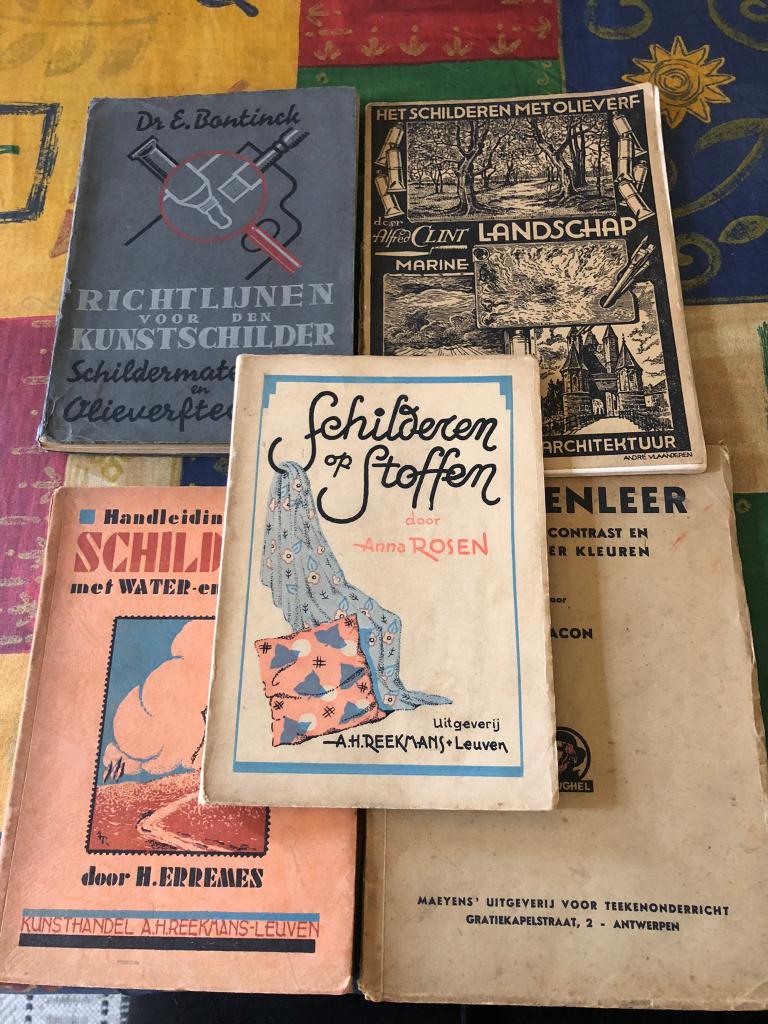 Pakket retro/vintage schilder/tekenboekjes, Ophalen of Verzenden