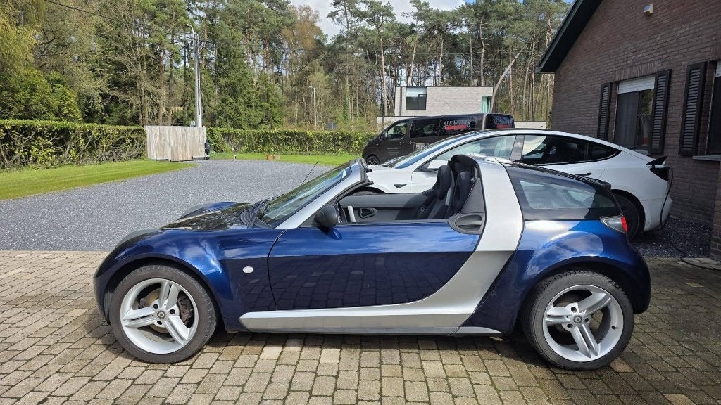 Te koop Cabrio Smart Roadster Coupe, Auto's, Smart, Automaat, Achterwielaandrijving, Cabriolet, Blauw