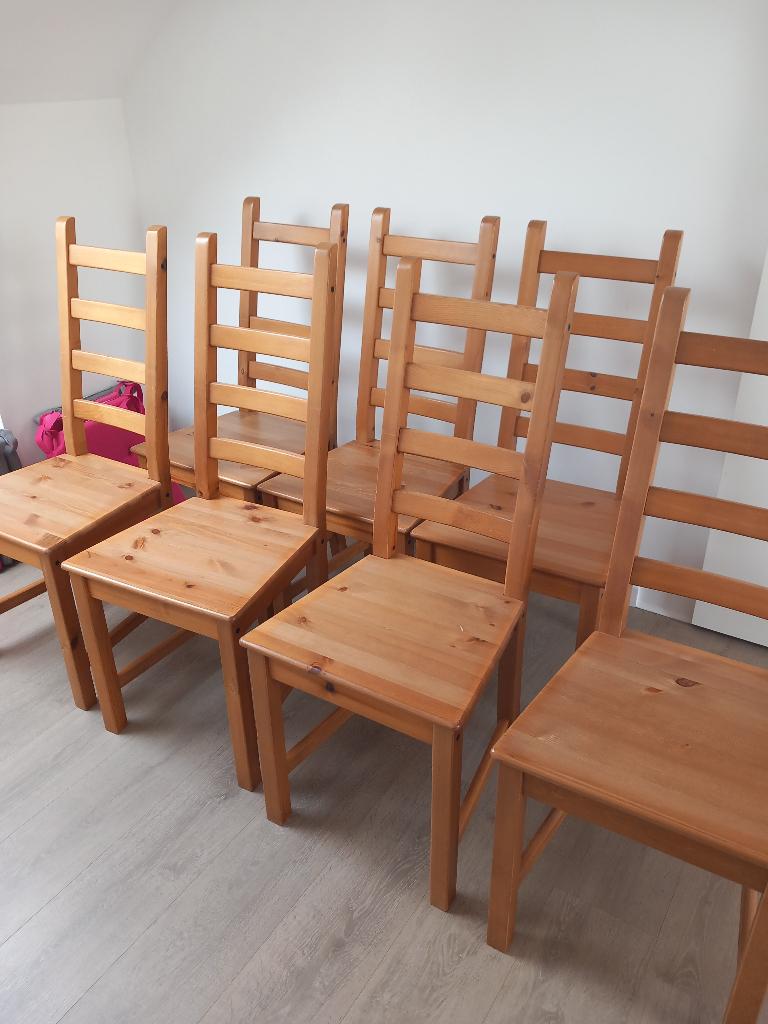 10 chaises de salle à manger, Brun, Enlèvement, Bois, Cinq, Six Chaises ou plus