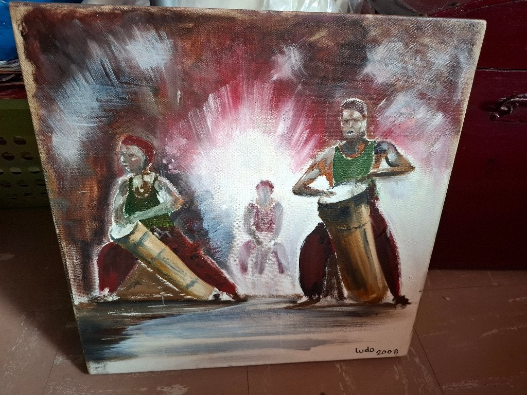 canvas traditionele Afrikaanse trommels, Ophalen, Gebruikt, Schilderij