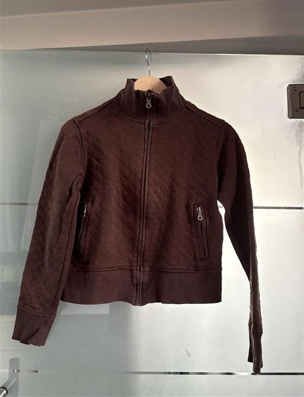 7AM Bruin Gewatteerd Sweatvest / Jack met Hoge Kraag, Ophalen of Verzenden, Zo goed als nieuw, Maat 36 (S), Bruin