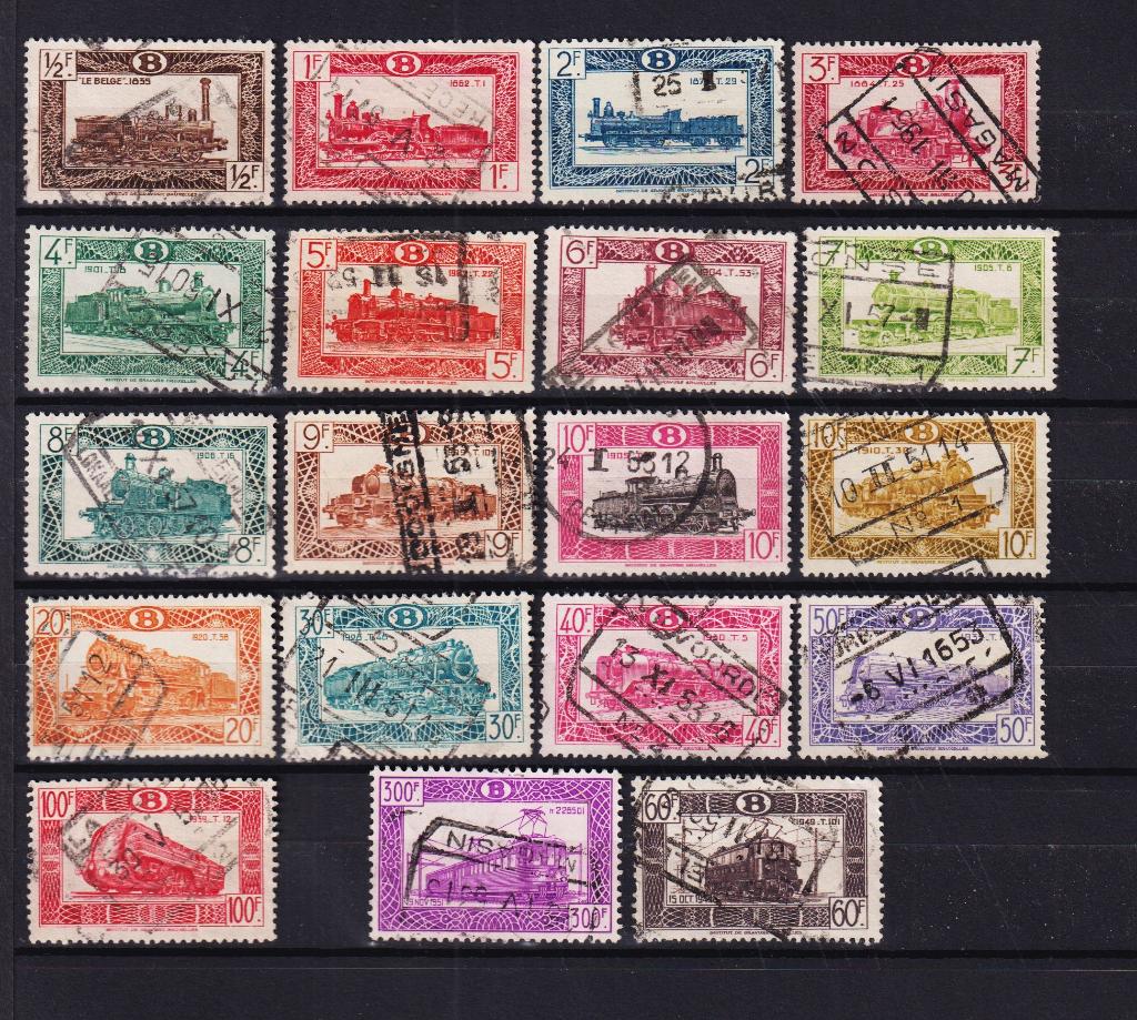 België Spoorwegzegels 1949 TR304-TR321A gestempeld, Verzenden, Gestempeld, Treinen, Gestempeld
